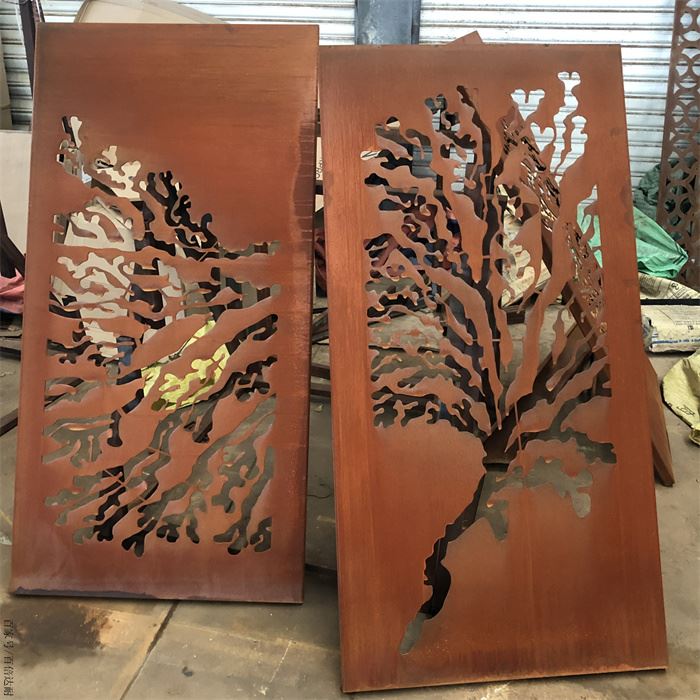 Bahçe Dekorasyonu Corten Çelik Saksı Kutusu